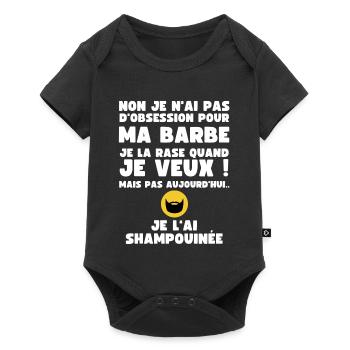 Non je n'ai pas d'Obsession pour ma Barbe - Humour - Body à manches courtes Premium Bébé - noir - Devant