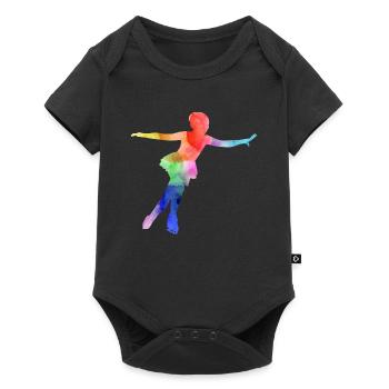 Patinage artistique Patineur Patineur Skate Danse Sports d’hiver - Body à manches courtes Premium Bébé - noir - Devant