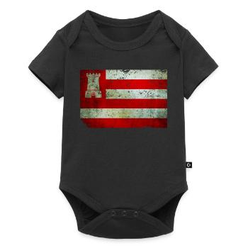 t-shirt drapeau d’Alkmaar effet grunge Nederland - Body à manches courtes Premium Bébé - noir - Devant