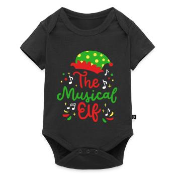 Musikalischer Elf Wichtel Weihnachten - Baby Premium Kurzarmbody - Schwarz - Vorne