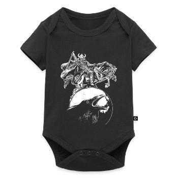 Vikings à cheval sur corbeau en pleine lune - Body à manches courtes Premium Bébé - noir - Devant