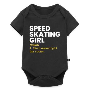 Speed Skating Girl Ice Skater Skate Winter Sport - Baby Premium short-sleeve bodysuit - black - Front