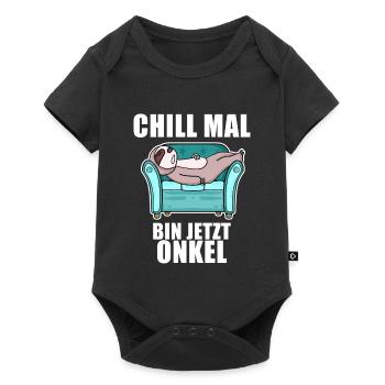 Neffe Onkel Geschenk - Baby Premium Kurzarmbody - Schwarz - Vorne