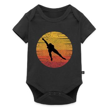 Speed Skating Ice Skater Skate Race Vintage Retro - Baby Premium short-sleeve bodysuit - black - Front