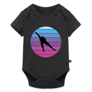 Speed Skating Ice Skater Skate Race Vintage Retro - Baby Premium short-sleeve bodysuit - black - Front