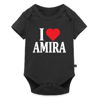 t-shirt I love Amira t-shirt gift - Baby Premium short-sleeve bodysuit - black - Front