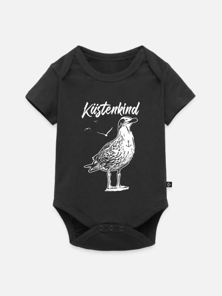 Küstenkind | Möwe | Anker - Baby Premium Kurzarmbody - Schwarz