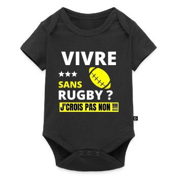 rugby, rugby sport, rugby humour - Body à manches courtes Premium Bébé - noir - Devant
