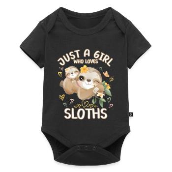 Sloth Baby Foul Just A Girl Who Loves Sloths - Baby Premium short-sleeve bodysuit - black - Front