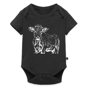 funny cow gift farmer - Baby Premium short-sleeve bodysuit - black - Front