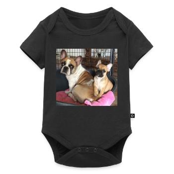 Français Bulldog Mère et Fils - Body à manches courtes Premium Bébé - noir - Devant