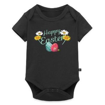 Frohe Ostern - Baby Premium Kurzarmbody - Schwarz - Vorne