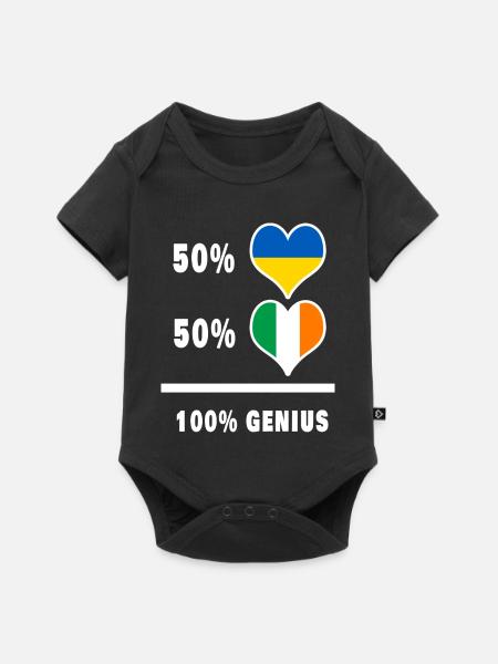Irland und Ukraine Genial / Geschenk - Baby Premium Kurzarmbody - Schwarz