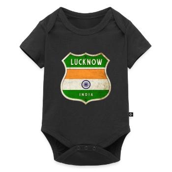 Lucknow Inde Armoiries Drapeaux Design - Body à manches courtes Premium Bébé - noir - Devant