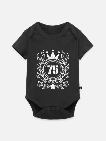 75 Zahl Krone Kranz - Baby Premium Kurzarmbody - Schwarz