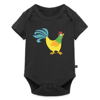 Rooster pattern colorful Easter Farmer Animal love colorful - Baby Premium short-sleeve bodysuit - black - Front
