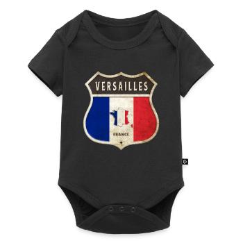 Versailles France Armoiries Drapeaux Design - Body à manches courtes Premium Bébé - noir - Devant