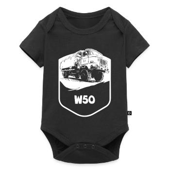 W50 | DDR | LKW | IFA - Baby Premium Kurzarmbody - Schwarz - Vorne