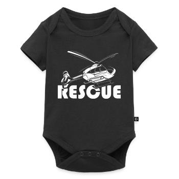 rescue bergrettung helikopter heli flying symbol - Baby Premium Kurzarmbody - Schwarz - Vorne