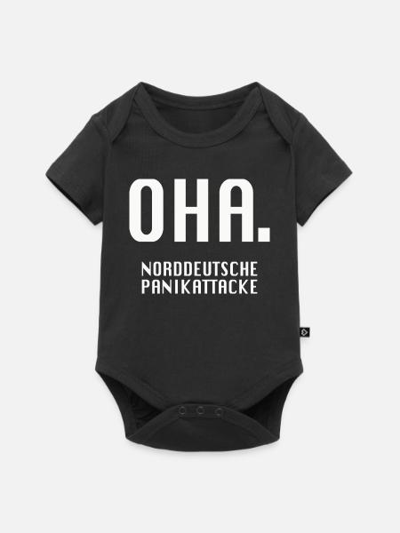 Oha. Norddeutsche Panikattacke - Baby Premium Kurzarmbody - Schwarz