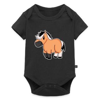 Norwegisches Fjordpferd Pferd Hauspferd - Baby Premium Kurzarmbody - Schwarz - Vorne
