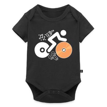 DJ Figure avec disques et notes musicales - Body à manches courtes Premium Bébé - noir - Devant