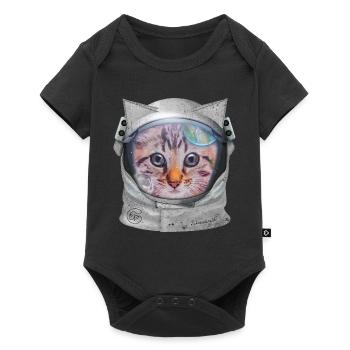 Cat in space - Baby Premium short-sleeve bodysuit - black - Front