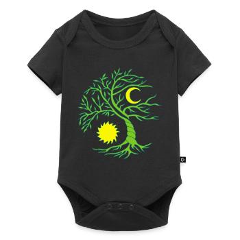Arbre de vie soleil et lune - Body à manches courtes Premium Bébé - noir - Devant