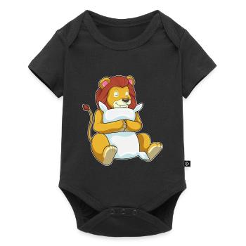Oreiller de couchage Lion - Body à manches courtes Premium Bébé - noir - Devant