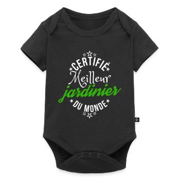 certifié meilleur jardinier cadeau humour jardin - Body à manches courtes Premium Bébé - noir - Devant