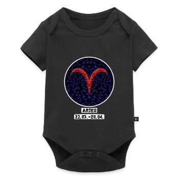 Aries 21.03.-20.04. - Baby Premium Kurzarmbody - Schwarz - Vorne