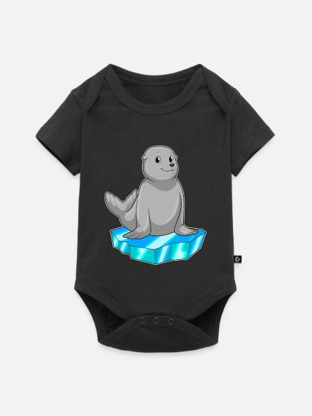 Seehund Eisscholle - Baby Premium Kurzarmbody - Schwarz