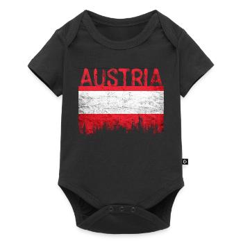 Australian flag style with city silhouette - Baby Premium short-sleeve bodysuit - black - Front