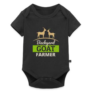 Hinterhof Ziege Züchter Tierhaltung Farm Lustig - Baby Premium Kurzarmbody - Schwarz - Vorne