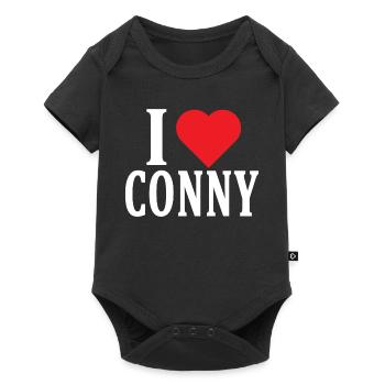 T-Shirt Ich liebe Conny T-Shirt Geschenkidee - Baby Premium Kurzarmbody - Schwarz - Vorne