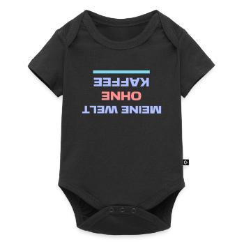 Humorvoll Statement Koffein Kaffee Kaffeeliebhabe - Baby Premium Kurzarmbody - Schwarz - Vorne