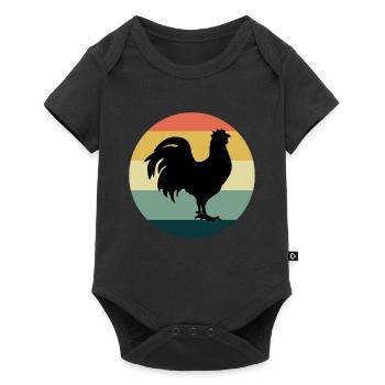 Chicken Lover Poultry Farmer Farming Vintage Retro - Baby Premium short-sleeve bodysuit - black - Front