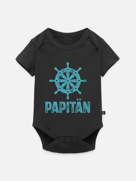 Papitän Vater Kapitän Motorboot Segeln Boot Schiff - Baby Premium Kurzarmbody - Schwarz
