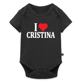 t-shirt I love Cristina t-shirt gift idea - Baby Premium short-sleeve bodysuit - black - Front