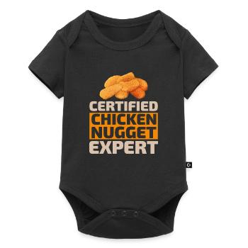 Chicken Nuggets Fast Food Lustiger Spruch - Baby Premium Kurzarmbody - Schwarz - Vorne