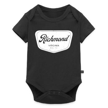 Emblème en écriture Richmond, Virginie - Body à manches courtes Premium Bébé - noir - Devant