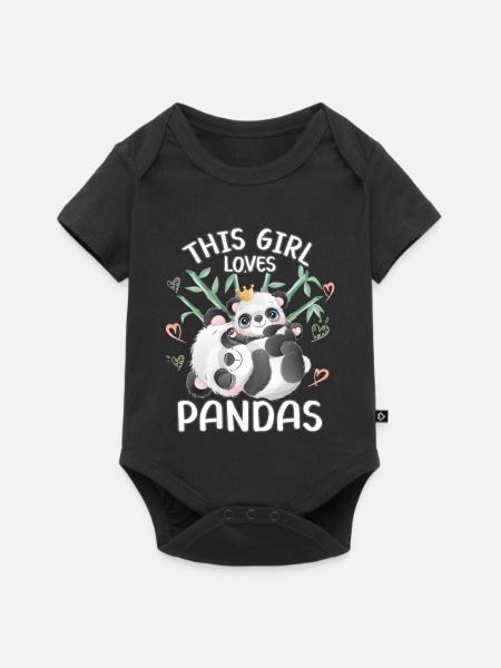 Dieses Maedchen Liebt Pandas - Baby Premium Kurzarmbody - Schwarz