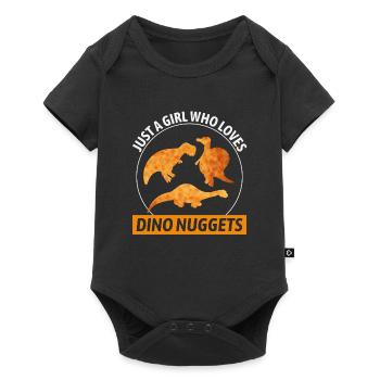 Chicken Nugget Fast Food Dinosaur Dino Animal - Baby Premium short-sleeve bodysuit - black - Front
