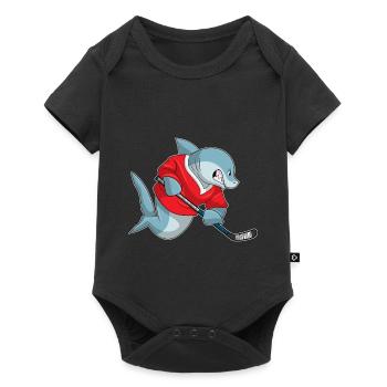 Croquant de hockey sur glace Shark - Body à manches courtes Premium Bébé - noir - Devant