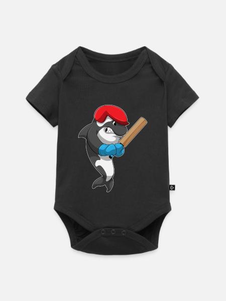 Killerwal Cricket Cricketschläger - Baby Premium Kurzarmbody - Schwarz