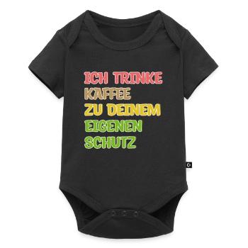 Kaffeeliebhaber Humorvoll Kaffee Trinken Statement - Baby Premium Kurzarmbody - Schwarz - Vorne