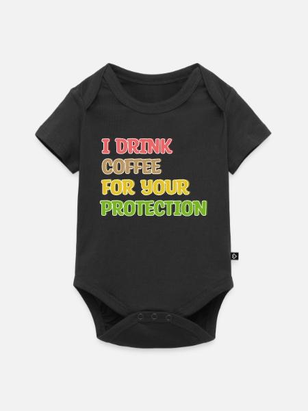 Kaffee Trinken Statement Kaffeetrinker Humorvoll - Baby Premium Kurzarmbody - Schwarz