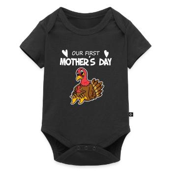 Cadeau de fête des mères - Notre première fête des mères - Body à manches courtes Premium Bébé - noir - Devant