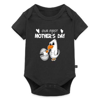 Cadeau de fête des mères - Notre première fête des mères - Body à manches courtes Premium Bébé - noir - Devant