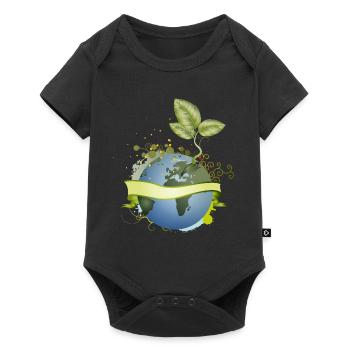 in the earth unfolds with banner - Baby Premium short-sleeve bodysuit - black - Front